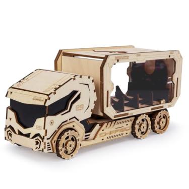 Imagem de Hallisun 3D Wooden Puzzle for Adults, Mechanical Piggy Bank Car Puzzle, DIY Vehicle Model Building Kit Handicraft Wood Craft Hobbies Toy, Birthday for Hobbyist 14+ Family Women Men, 156 Pcs