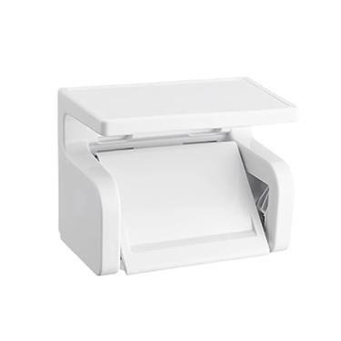 Imagem de WeiLaiKeQi Suporte para papel higiênico, acessórios para banheiro, porta-guardanapos faciais com prateleira para telefone, organizador de lenços para dormitório