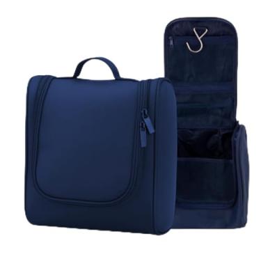 Imagem de Necessaire Masculina e Feminina Viagem Organizador com Divisórias Gancho Cabide (Azul)