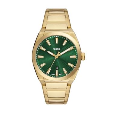 Imagem de Fossil Relógio masculino Everett de aço inoxidável dourado com três ponteiros, Dourado