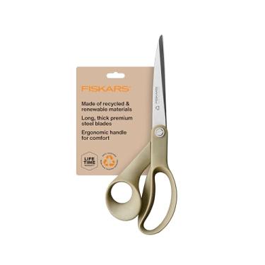 Imagem de Fiskars Tesoura de tecido reciclado de 23 cm - Tesoura de artesanato sustentável e afiada para costura - Artesanato e corte de tecido - bege