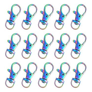 Imagem de 20 peças de ganchos de pressão de cordão giratório para chaveiros pequenos ganchos de chaveiro artesanais ganchos de metal com fecho giratório ganchos de garra de lagosta ganchos de pressão