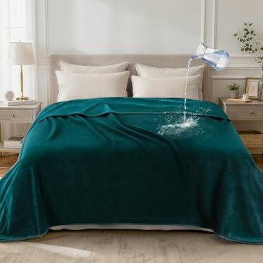 Imagem de LOOBANI Cobertor impermeável para intimidade na cama: cobertores de cama king size reversível à prova de vazamento 215 x 274 cm, flanela macia e coral cobertor de amor resistente à água para sofá de
