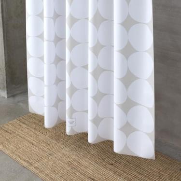 Imagem de onesevennine Cortina de chuveiro de designer coreana – Sem costura, resistente à água (180 cm L x 188 cm C) Mancha – Inclui 12 ganchos de plástico para fácil configuração