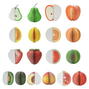 Imagem de Stiesy Conjunto de notas adesivas de frutas, blocos de notas fofos, pera, maçã, limão, laranja, morango, melancia, pêssego, kiwi, romã, blocos de notas autoadesivos para diário, escritório, casa