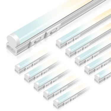 Imagem de ALUSSO Luzes De Led 3Cct Para Oficina, 4 Pés, 10 W, 14 W, 18 W, Comutáveis, T5, Luminária Única Integrada, 3000 K, 4000 K, 6500 K, Luzes Ajustáveis De Teto E Sob Armários Para Garagem, Depósito, Pac