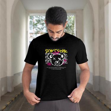 Imagem de Camiseta Masculina Manga Curta Estampada Panic Malha Algodão Leve e Ajustável do P ao G1-Masculino