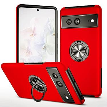 Imagem de SORAKA Capa para Google Pixel 7 com suporte de anel invisível e placa de metal para montagem magnética em carro Capa rígida para PC Capa Google Pixel 7 Capa resistente de nível militar