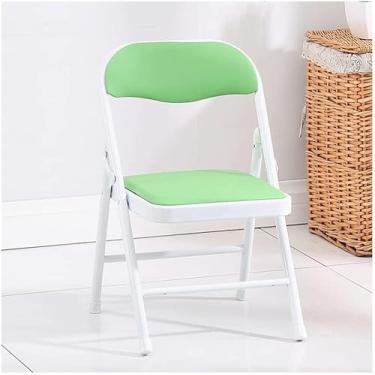 Imagem de NEWCES Cadeira dobrável cadeira dobrável estofada assento de jantar acolchoado portátil sem braço para sala de estar interior quarto de meninas cadeira de evento forte e resistente (cor: gr, tamanho: 21 polegadas)