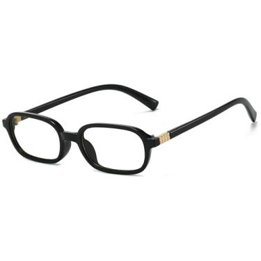 Imagem de Palarado Óculos de sol retangulares vintage modernos retrô anos 90 para mulheres, armação quadrada pequena retangular, fofo, skinny, chique, óculos de sol legais, Preto/transparente + tartaruga/azul