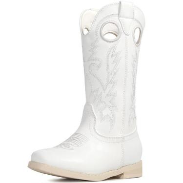 Imagem de Botas de cowboy IUV para meninos e meninas, couro de bico quadrado oci