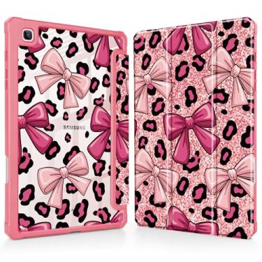 Imagem de Tuiklol Para Samsung Galaxy Tab S6 Lite 10,4 polegadas 2024 2022 2020, Buit in S Pen com capa protetora à prova de choque, capa traseira transparente transparente despertar/hibernar, laço com estampa