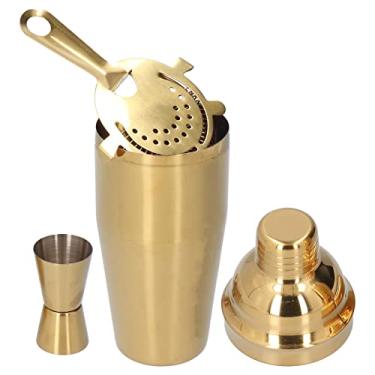Imagem de KIMISS Conjunto de Coquetéis de Aço Inoxidável da Moda 750ml - Kit Completo de Ferramentas de Barra de Barras Com Shaker, Filtro e Medição de Copo para Barmen (Shaker de vinho + copo de medição de