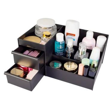 Imagem de Organizador de mesa de maquiagem Decorcode com gavetas pretas