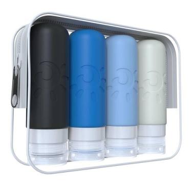 Imagem de Garrafas de viagem Zafit 90ml para produtos de higiene pessoal, 4 unid