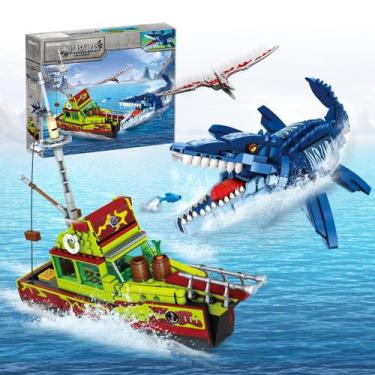 Imagem de Conjunto de kits de blocos de construção Sikewettx 3 em 1 Sea Dinosaur