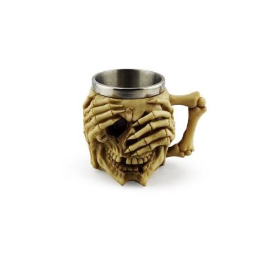 Imagem de Caneca Decorativa Caveira Não Olhe Chopp Cerveja 450Ml