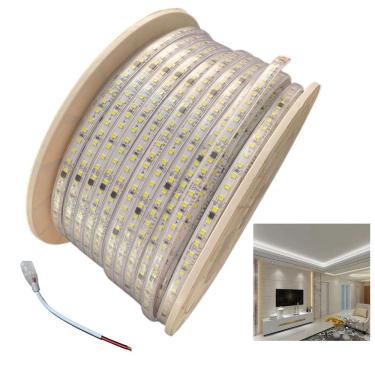 Imagem de Fita de Led SMD 6500K 100 metros 127V Fita Dupla Face Plug Conector Perfil Sala Quarto Teto Residencial Comercial