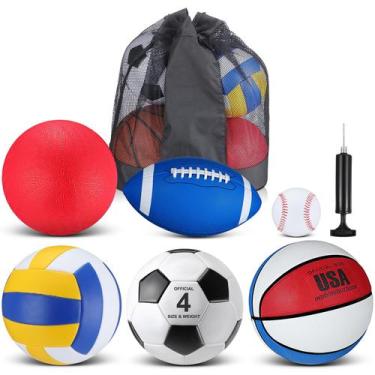 Imagem de Conjunto de bolas multiesportivas Realspring de 6 peças com bolsa e bo