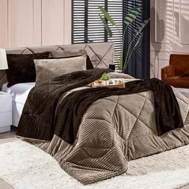 Imagem de Kit Coberdrom Canelado Dupla Face Denver SOLTEIRO 02 Peças - Manta Mic