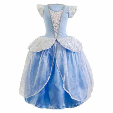 Imagem de Fantasia Cinderela de Luxo Infantil Vestido C/Tiara - Fantasias Carol 
