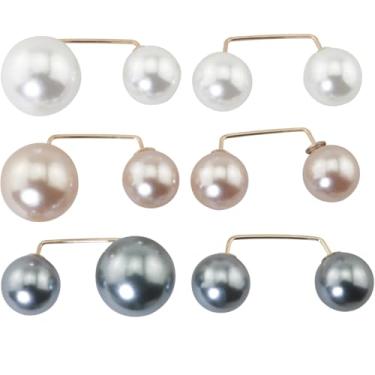 Imagem de ZCZQC 6 peças de pérolas falsas decoração broche casamento xale colarinho camisa alfinetes de segurança antiderrapante fixação de cintura para camisa social calças xale de lã xale capa roupas