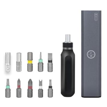 Imagem de Kit de Chave-Fenda de Ratchet com Caixa de Armazenamento Pop-Up e Bit Magnético, Conjunto de Chave-Fenda Manual, Kit de Ferramenta de Reparação Adequada para Móveis, Carros, Eletrodomésticos (10 em 1)