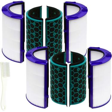 Imagem de Filtro de substituição TP04 para purificador de ar Dyson TP04 HP04 DP04 TP05 DP05 selado 2 estágios puro ventilador combinado 360° vidro HEPA filtros e filtro de carvão ativado pacote com 2 peças