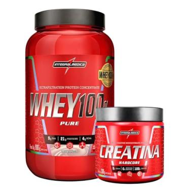 Imagem de Combo Whey Protein Concentrado Morango + Creatina Hardcore - Integralmédica