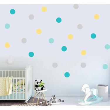 Imagem de Adesivo de Parede Infantil Bolinhas Menino - 120 Mini Bolinhas em 2 To