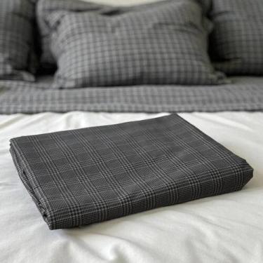 Imagem de Lençol com Elástico Queen Karsten Algodão Egípcio 300 Fios, Xadrez