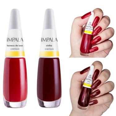 Imagem de Kit 6 Esmaltes Impala Tons de Vermelho Cremosos Perolados (Boneca de Luxo e Vinho)