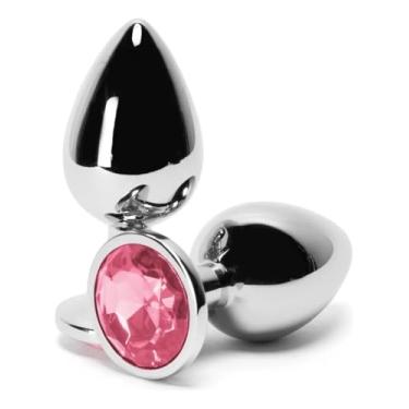 Imagem de Plug Anal De Aço Inoxidável De Coração Cromado Rosa