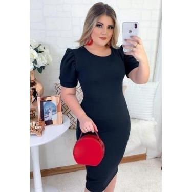 Imagem de Vestido Midi Manga Bufante Moda Evangélica Feminina - Miss Flower, Pre