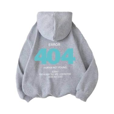 Imagem de Moletom Feminino Com Capuz De Fleece Error 404 Human Not Found S-XXL C