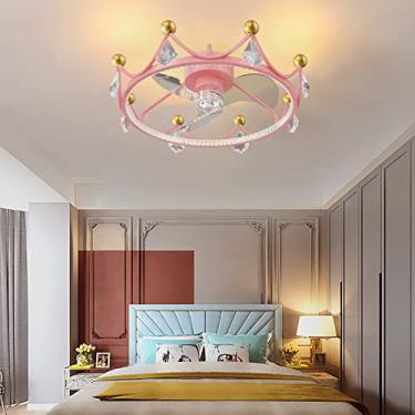 Imagem de Ventoinhas de cristal com ceililights ventilador silencioso de 3 velocidades com controle remoto luzes de teto LED com temporizador para quarto, sala de estar, sala de jantar, ventilador iluminação
