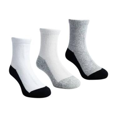 Imagem de Meia Infantil Bebê Lisa Antiderrapante Com Base Escura Unissex Tam. 26