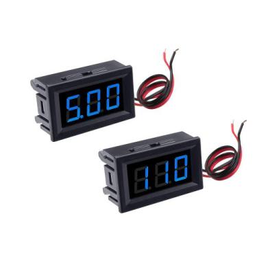 Imagem de Mini voltímetro CrocSee DC 5-120V com display digital LED azul