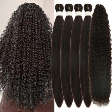 Imagem de Trança de cabelo Leticia Dark Brown, pré-esticada, 4 Boho, 26 polegada