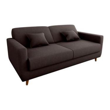 Imagem de Sofá Cama Emília 2 Lugares 190cm Azul Matrix, Suede Marrom