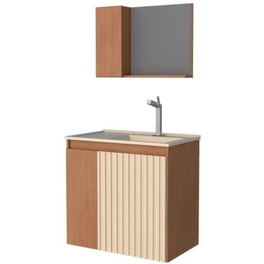 Imagem de Kit Banheiro Madeira Camomila 60cm Jequitibá - P102882 - Cozimax