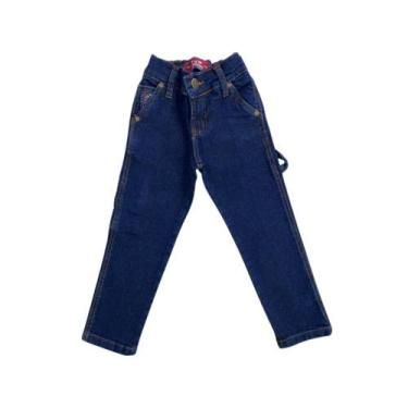 Imagem de Calça Jeans Carpinteira Infantil Country Os Boiadeiros Azul Escuro Ref