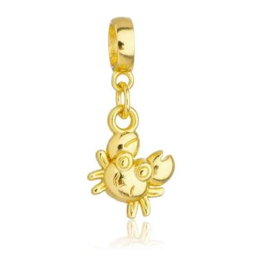 Imagem de Berloques Mar Praia Banhado a Ouro 18k - WORK SEMIJOIAS, Caranguejo