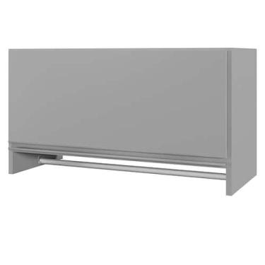 Imagem de Armário Multiuso Aéreo Cabideiro Grécia L03 Cinza - Lyam - LYAM DECOR