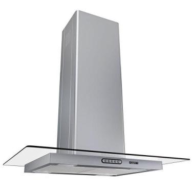 Imagem de Coifa Ilha 75cm Vidro Reto Fogatti Inox 110V, 110V