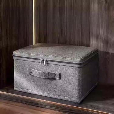 Imagem de Caixa Organizadora Dobrável para Guarda-Roupa com Zíper | 3 Modelos, Alças Reforçadas, Armazenamento de Roupas e Cobertores(M,3pcs)