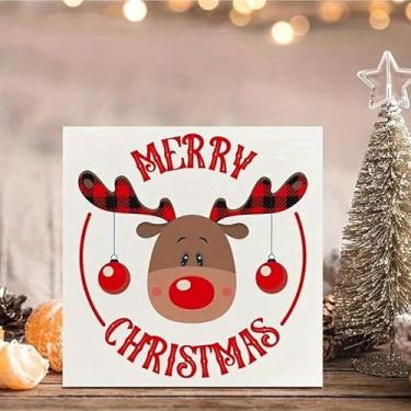 Imagem de 1 un. Placas e placas decorativas de Natal de PVC de 9 x 3,9 polegadas, adequado para cozinha, banheiro, escritório, decoração de fazenda, presente ideal para Halloween, Páscoa, Ação de Graças, Ano