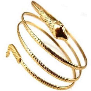 Imagem de Pulseira de braço de cobra para mulheres, vintage, punk, braçadeira, aberta para o Egito, Cleópatra para filha, presente de Natal, aniversário, pulseira, Small, Aço inoxidável, Sem Pedra Preciosa