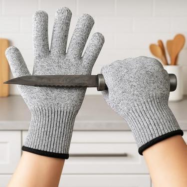 Imagem de Luvas de cozinha ao ar livre para forno e jardim - Luvas de fibra durável com aderência para tarefas de casa e cozinha, G