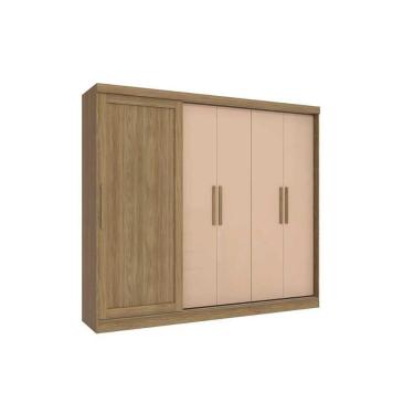 Imagem de Guarda Roupa Casal Flex 5 Portas E 4 Gavetas N564 Nogueira/macadamia - Kappesberg